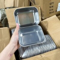 [300] Hộp Đựng Thực Phẩm INOX Có Nắp - NHẸ 13.10cm