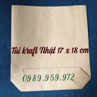 300 túi đựng gà rán ,thực phẩm giấy kraft Nhật 17 x 18cm