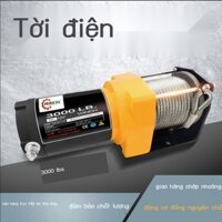 3000 lbs xe cần cẩu nhỏ nâng tời điện 12 v lực kéo điều khiển từ xa 24