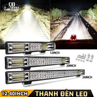 30000LM 12-40Inch 3 Hàng Siêu Sáng 12V 24V Offroad Led Bar Điểm Lũ Chùm Combo Tia 2 Hàng Led Làm Đèn Thanh 4WD Xe Ô Tô
