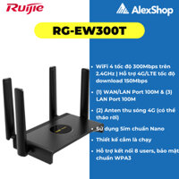 [300M] Thiết Bị Phát Wifi Bằng Sim 4G Ruijie Reyee RG-EW300T, Trang Bị 3 Cổng