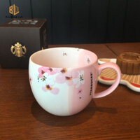 300ml Starbucks Cup Hồng Hoa Anh Đào Gốm Cốc Sáng Tạo Chất Lượng Cao Chịu Nhiệt Hộ Gia Đình Cốc Nước Giá Trị Cao Văn Phòng Tinh Tế Dễ Thương Sữa Ăn Sáng Cốc
