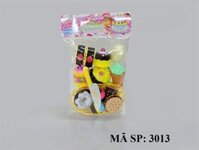 3013 TÚI BẾP DÍNH BÁNH KEM SOCOLA, KEM, BÁNH QUY+ RỔ+ THỚT (PVC)