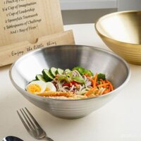 304 Bát Douli bằng thép không gỉ, bát ramen, bát mì lạnh Nhật Bản, bát cơm cách nhiệt hai lớp, bát mì ăn liền lớn