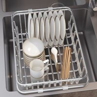304 Bồn Rửa Nhà Bếp Giỏ Thoát Nước Rửa Chậu Rửa Bát Giá Inox Bồn Rửa Thoát Giá Có Thể Thu Vào Giá Để Đồ