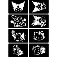 3042 Người Khen ngợi HelloKitty Series Rỗng Mẫu Miếng Dán kuromi Kurumi Hoạt Hình Hình Hình Xăm Mẫu Phun Henna Kem 3.28 wy
