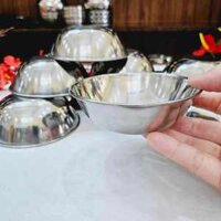 30,50c Chén chấm inox LỚN (HN) 11*3.5cm. Chén cơm, Bánh bèo chén, bánh bò, hào nướng phô mai, trứng vịt lộn nướng .