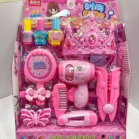 3055 Người Bộ Sưu Tập Trẻ Em Nhà Chơi Mô Phỏng Trang Phục Làm Tóc Dụng Cụ Làm Tóc Máy Sấy Tóc Thẳng Cô Gái Mô Phỏng Làm Tóc Đồ Chơi 3.1