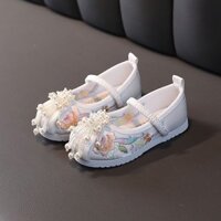 [3058 Bộ Sưu Tập Người] Giày Thêu Bé Gái Ngọc Trai Mùa Xuân Phong Cách Trung Hoa Trẻ Em Hanfu Giày Công Chúa Thể Hiện Trang Phục Bé Nữ Giày Đơn 1.9