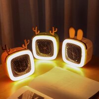 [307] Quạt sưởi mini để bàn học, bàn làm việc kèm đèn led decor công suất 400W an toàn khi sử dụng
