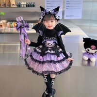 [3081 Lời khen ngợi của mọi người] Váy Kuromi Váy mùa thu cho bé gái Váy công chúa Gothic Disney Pettiskirt Quần áo bé gái