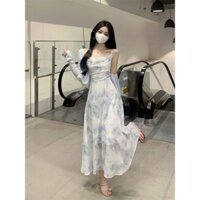 3086 Người Bộ Sưu Tập Hoa Hồng Xanh Đầm Muối Series Mặc Yujie Nhẹ Trưởng Thành Phù Hợp Với Nữ Mặc Bên Ngoài Kem Chống Nắng Top Hai Mảnh Phù Hợp Với