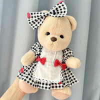 30cm Trung Bình Gấu Lena Quần Áo Búp Bê Đen Trắng Kiểm Tra Váy Tình Yêu Phù Hợp Với Dễ Thương Quần Áo Bé Đầm Dễ Thương