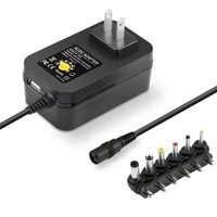 30W Điều Chỉnh Cung Cấp Điện 3V 4.5V 6V 7.5V 9V 12V 5V 2A USB Universal Power Adapter