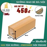 30x10x10 Combo 100 Hộp Giấy Carton Thùng Carton Đóng Hàng 3 Lớp Dày Dặn