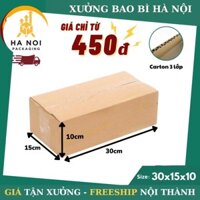 30x15x10 Combo 50 Hộp Carton, Thùng Giấy Cod Gói Hàng, Hộp Bìa Carton Đóng Hàng Gía Rẻ