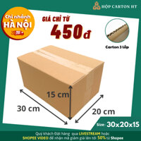 30x20x15 Combo 100 hộp thùng carton đóng hàng size lớn đựng giày dép, quần áo - Hộp carton HT