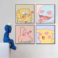 30x30x0.9cm Dễ Thương SpongeBob SquarePants Patrick Ngôi Sao Tranh Trang Trí Phòng Khách Phòng Ngủ Trẻ Em Bố Trí Phòng Trang Trí Treo Tranh Treo Tường Poster Nghệ Thuật Vẽ Tranh Nền