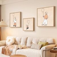 30x30x0.9cm Một Gia Đình Hạnh Phúc Kết Hợp Nghệ Thuật Để Bàn Tranh Trang Trí Phòng Khách Phòng Ngủ Tranh Trang Trí Áp Phích Treo Tường Bắc Âu Nghệ Thuật Vẽ Nền Treo Tường Tranh