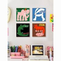 30x30x0.9cm Ngộ nghĩnh Trừu Tượng Động Vật Dopamine Nghệ Thuật Tranh Trang Trí Phòng Khách Phòng Ngủ Trẻ Em Bố Trí Treo Tranh Treo Tường Poster Nghệ Thuật Vẽ Nền Treo Tường Tranh
