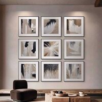 30x30x0.9cm Wabi Phong cách Sabi Kết cấu tối giản Nghệ thuật Tranh trang trí Phòng khách Bố trí phòng ngủ Treo tranh Tường Poster Nghệ thuật Vẽ nền Treo tường Tranh treo tường
