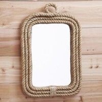 31*41cm gương bỉ nhập khẩu gương soi trang trí treo tường để bàn viền dây thừng siêu chất