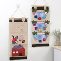 3.16 Tường Tủ Quần Áo Vải Treo Túi Phía Sau Cửa Sắp Xếp Túi Ký Túc Xá 5593 Lưu Trữ Túi Treo Dính Móc Người Đàn Ông Vải Lanh Cotton Treo Túi Đồ lặt vặt Túi