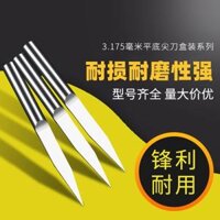3.175 đáy phẳng nhọn dao thép vonfram nón dao khắc dao máy tính điều khiển số máy khắc cnc công cụ đầu khắc gỗ mũi khoan ruột gà mũi khoan taro