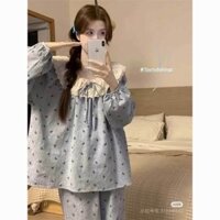 3.197.8.000 Người Mua Lại Thương Hiệu này Yi Tender Cloud Bộ Đồ Ngủ Cotton Nữ Quần Dài Tay Mùa Xuân Phiên Bản Hàn Quốc Rời Thoải Mái Mặc Bên Ngoài Loungewear Suit 7.8.000 Người Mua Lại Thương Hiệu này Yi Tender Cloud Bộ Đồ Ngủ Cotton Nữ Dài Tay Trou