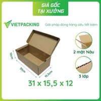 31x15,5x12 - 20 hộp carton đựng giày thể thao, sneakers, cứng cáp, chắc chắn V1070