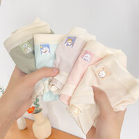 32-67kg Sợi Nhật Bản tương phản màu sắc cô gái liền mạch Bộ đồ lót cotton nguyên chất đáy quần tam giác cho nữ J07