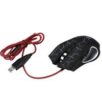 3200DPI LED Optical 6 Buttons USB Wired Gaming Game Mouse for Laptop - Black