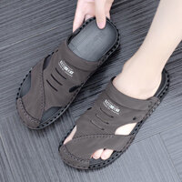 3214 Người Khen ngợi Giày Sandal Da Thật Chính Hãng Baotou Nam Mùa Hè 2025 Nam Lỗ Hợp Thời Trang Dép Lái Xe Đi Biển 25.2.16