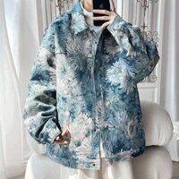 [3277 Người Đã Thu Thập] Áo khoác hoa cúc nhỏ cho nam, phong cách xuân thu, kích thước lớn, áo khoác thương hiệu thời trang nam kích thước lớn, thời trang nam phong cách Trung Quốc, sành điệu và đa năng/3.19