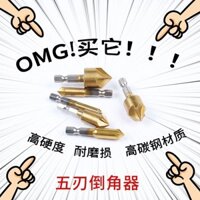 [3297 người khen ngợi] Máy vát mép năm lưỡi Máy khoan lỗ sâu tay cầm Lục giác Máy khoan vát mép Máy vát mép tay cầm tròn 82 độ Máy vát mép ba lưỡi mạ titan 7SFI