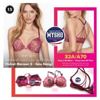 (32A/A70 - Bill Mỹ) - Áo ngực đỏ phối ren (15) Bombshell Add-2-cups, siêu nâng, Velvet Maroon