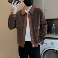 32%Áo Khoác Nam Phong Cách Hàn Quốc Áo Khoác Nam Xuân Thu Phong Cách Dạo Phố Ruffian Đẹp Trai Áo Len Phong Cách Mới Hợp Thời Trang Thường Ngày Ve Áo Mùa Thu Top