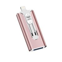 32GB Micro USB + 8 Pin + USB 2.0 3 trong 1 Điện thoại di động Máy tính U-đĩa U (Vàng hồng)