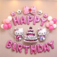 33 Cái / bộ Hello Kitty Chủ Đề Chúc Mừng Sinh Nhật Bóng Bay Gói Trang Trí