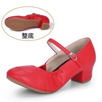 [3.3 triệu người khen ngợi] Giày khiêu vũ nữ Bốn mẫu mới Giày khiêu vũ người lớn đế mềm màu đỏ thoáng khí biểu diễn Giày khiêu vũ Quảng trường nữ