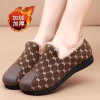 3306 Người Bộ Sưu Tập 2024 Mùa Đông Dày Thời Trang Phiên Bản Hàn Quốc Lông Giày Slip-On Giày Cotton Nữ Đế Mềm Lông Cừu Đậu Hà Lan 25.3.5