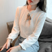 [3357 Lời khen ngợi của mọi người] Mùa thu 2025 Phong cách mới dành cho nữ Trận đấu bên trong Áo sơ mi đáy sang trọng thời trang Slimmer Look Cover Belly All-Match ren sang trọng