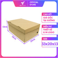 33x20x13 - 20 hộp giấy đựng giày lớn, cứng cáp, chắc chắn, hộp carton Vietpacking V0326-20