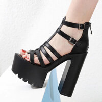 34-40 Kích Thước Hộp Đêm Sân Khấu Nữ Dép Phong Cách Mới Nền Tảng Sân Khấu Dày Gót Sàn Catwalk 14cm Rỗng Giày Cao Gót