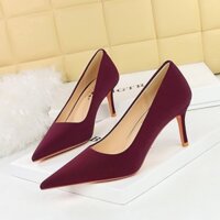 34-43 Kích Thước Lớn Mũi Nhọn Giày Cao Gót Nữ Thời Trang Đơn Giản Stiletto Giày Cưới