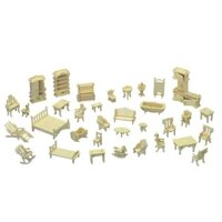 34 Bộ DIY 3D Gỗ Puzzle Set Mô Hình Lắp Ráp Đồ Chơi Trẻ Em Nhà Búp Bê Phụ Kiện Đồ Chơi Trẻ Em Đồ Chơi Tr