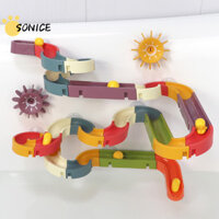 34 Chiếc Vịt Trượt Tắm Đồ Chơi Treo Tường Theo Dõi Bộ Xây Dựng Vui Vẻ DIY Bộ Quà Tặng Sinh Nhật Đá Cẩm Thạch Chạy Đồ Chơi Tắm Cho Bé DIY Lắp Ráp Trượt Đua Đường