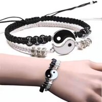 [3446 Lần Mua Lại] Vòng Tay Phong Cách Trung Hoa Retro Thời Trang Thái Cực Cặp Đôi Bạn Gái Sinh Viên Nam Nữ Vòng Tay Bện Hai Người Có Thể Điều Chỉnh 3.28