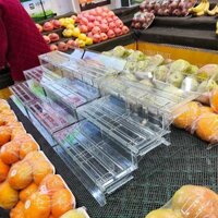 [3477 Mua Lại] Siêu Thị Nhựa Trong Suốt Bước Trái Cây Đạo Cụ Trưng Bày Tủ Đông Tấm Trưng Bày Tươi Màn Hình Slope Displa