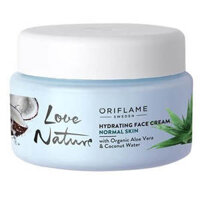 34821 Oriflame – Kem dưỡng da Love Nature Hydrating Face Cream with Organic Aloe Vera & Coconut Water Nha Đam và nước Dừa cho da thường/da hỗn hợp giúp cấp ẩm và nuôi dưỡng da – 50ml